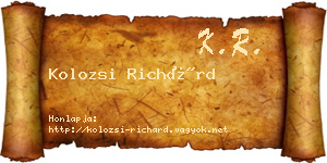 Kolozsi Richárd névjegykártya
