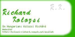 richard kolozsi business card